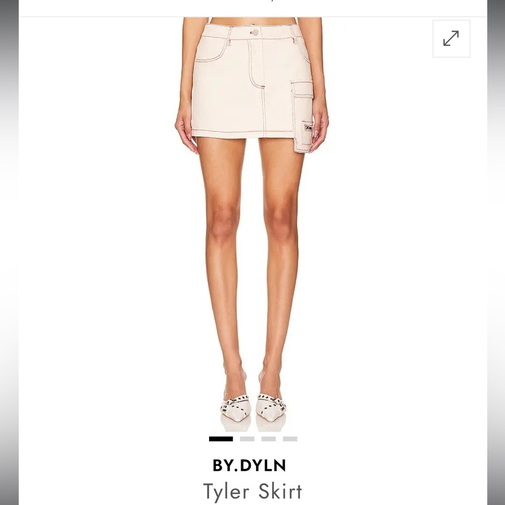 By.Dyln REVOLVE Skirt in cream bone with contrast stitching L Large